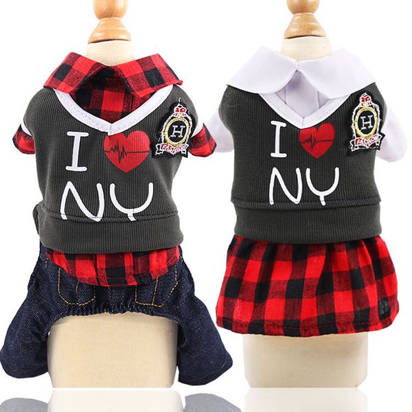 spring and autumn new academy style couple's four dress two legged skirt dog cat pet clothing supplies
spring and autumn new academy style couple's four dress two legged skirt dog cat pet clothing supplies