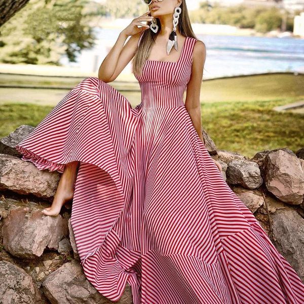 casual dresses arrival square collar slim red stripe huge swing spaghetti strap long dress holiday 210505lj01, Black;gray
casual dresses arrival square collar slim red stripe huge swing spaghetti strap long dress holiday 210505lj01, Black;gray