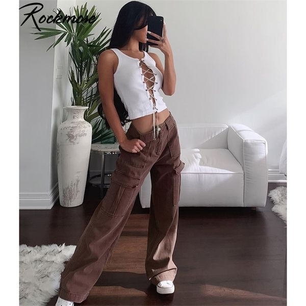 rockmore brown vintage baggy jeans women y2k high waist pocket cargo pants 90s streetwear straight trousers harajuku summer 210818, Blue
rockmore brown vintage baggy jeans women y2k high waist pocket cargo pants 90s streetwear straight trousers harajuku summer 210818, Blue