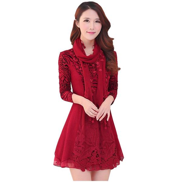 casual dresses autumn winter dress women 2021 fashion print vintage stitching lace slim plus size 5xl female party y69, Black;gray 
casual dresses autumn winter dress women 2021 fashion print vintage stitching lace slim plus size 5xl female party y69, Black;gray
