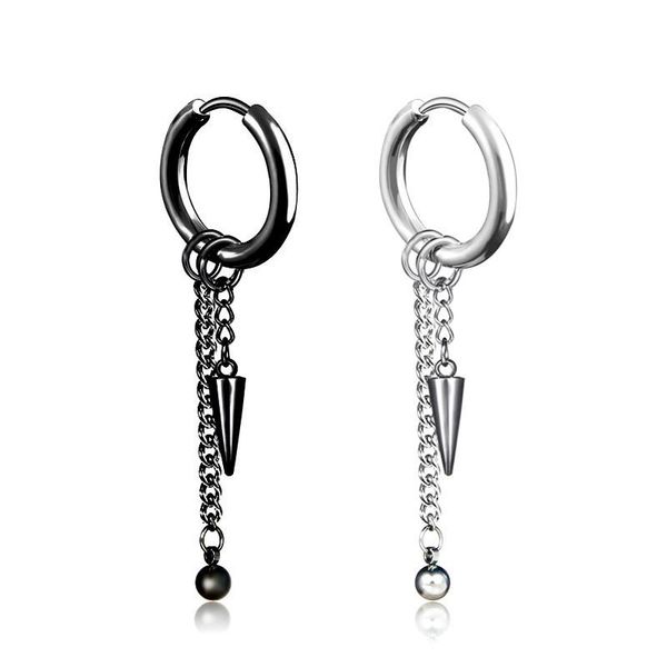 stainless steel clip on earrings black cone chain tassel dangle hoop ear rings cuff for women men fashion jewelry, Silver
stainless steel clip on earrings black cone chain tassel dangle hoop ear rings cuff for women men fashion jewelry, Silver