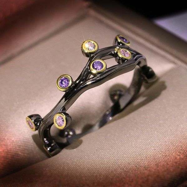 wedding rings unique design delicate block gold color branches for women shine purple zircon inlaid ring jewelry, Slivery;golden
wedding rings unique design delicate block gold color branches for women shine purple zircon inlaid ring jewelry, Slivery;golden