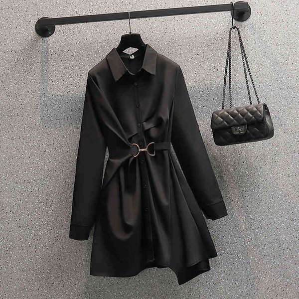 casual dresses for women elegant autumn long design sleeve medium length with black belt solid dress party women's clothes 9ss6, Black;gray
casual dresses for women elegant autumn long design sleeve medium length with black belt solid dress party women's clothes 9ss6, Black;gray