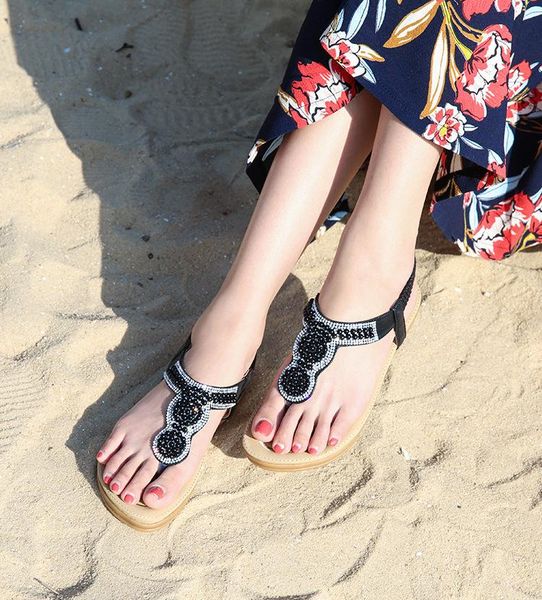 sandals women 's 2021 summer bohemian pearl flip- flop shoes flat driving, Black
sandals women 's 2021 summer bohemian pearl flip- flop shoes flat driving, Black