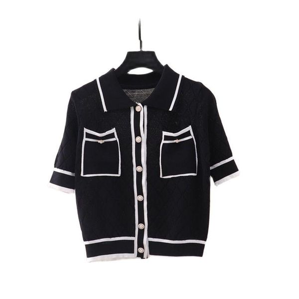 summer lightweight knitted t-shirt women's fashion lapel short-sleeved cardigan pocket design pink short loose woolen coat, White
summer lightweight knitted t-shirt women's fashion lapel short-sleeved cardigan pocket design pink short loose woolen coat, White