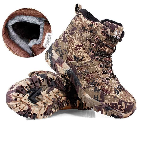boots winter outdoor men's plush mountaineering shoes high camouflage military antiskid waterproof combat lightweight, Black
boots winter outdoor men's plush mountaineering shoes high camouflage military antiskid waterproof combat lightweight, Black