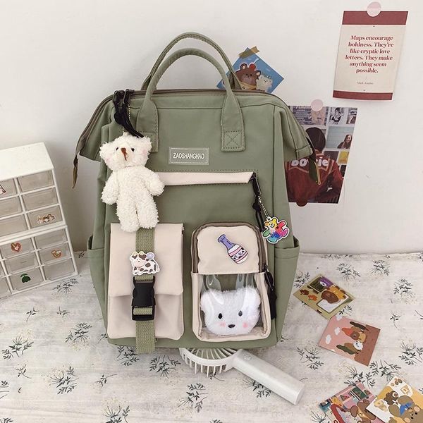 large capacity women backpack transparent waterproof nylon girls schoolbag teenager book bag preppy kawaii pendant school bags
large capacity women backpack transparent waterproof nylon girls schoolbag teenager book bag preppy kawaii pendant school bags