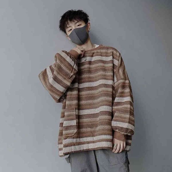 men's hoodies & sweatshirts houzhou oversize crewneck striped vintage sweatshirt pullover brown for korean harajuku streetwear hip hop, Black
men's hoodies & sweatshirts houzhou oversize crewneck striped vintage sweatshirt pullover brown for korean harajuku streetwear hip hop, Black