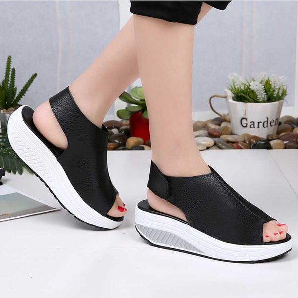 dress shoes women's sandals summer large size 35-43 fish mouth thick bottom shaking female riy0, Black 
dress shoes women's sandals summer large size 35-43 fish mouth thick bottom shaking female riy0, Black