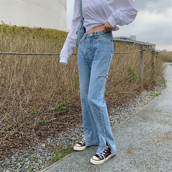 dunayskiy spring thin korean floor pants straight wide leg jeans large size loose cowboy 2021 split high waist women light women's, Blue
dunayskiy spring thin korean floor pants straight wide leg jeans large size loose cowboy 2021 split high waist women light women's, Blue