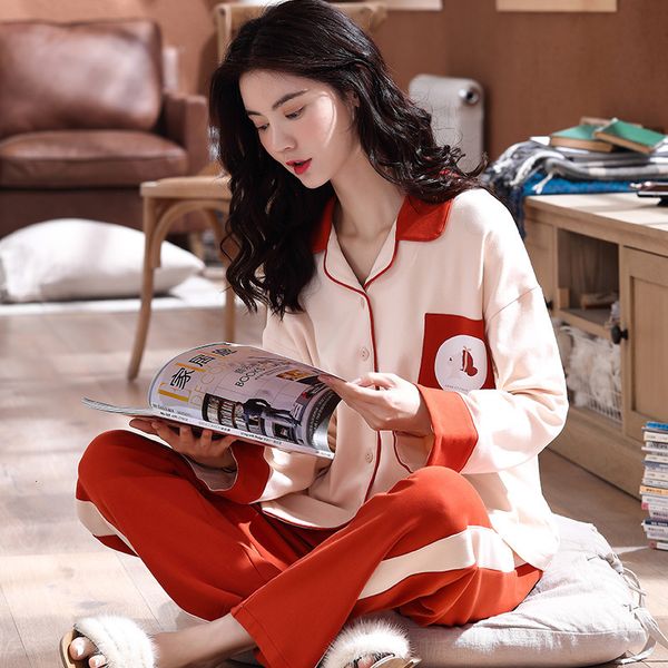 women's sleepwear cotton pajama women cartoon long sleeve cute pyjamas autumn winter home clothes comfortable homewear lounge pija, Black;red
women's sleepwear cotton pajama women cartoon long sleeve cute pyjamas autumn winter home clothes comfortable homewear lounge pija, Black;red