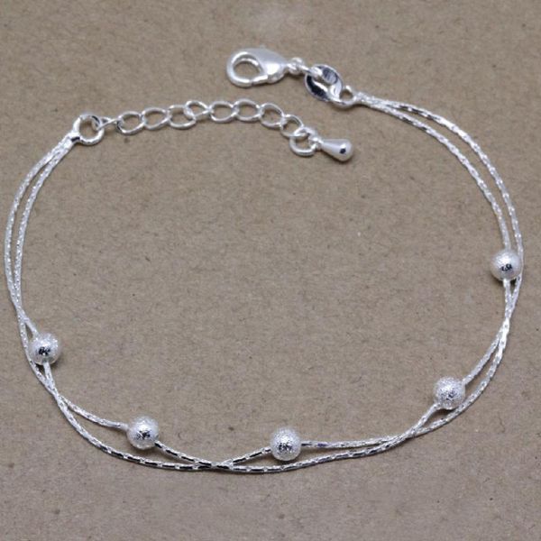 link, chain silver plated jewelry fashion frosted pearl bracelet for young girls gift korean double bead, Black
link, chain silver plated jewelry fashion frosted pearl bracelet for young girls gift korean double bead, Black