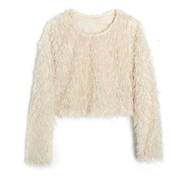 women's sweaters spring long hairy shaggy tassel knitted pullovers sweater round collar short cropped jumper women fashi kbt4, White;black
women's sweaters spring long hairy shaggy tassel knitted pullovers sweater round collar short cropped jumper women fashi kbt4, White;black
