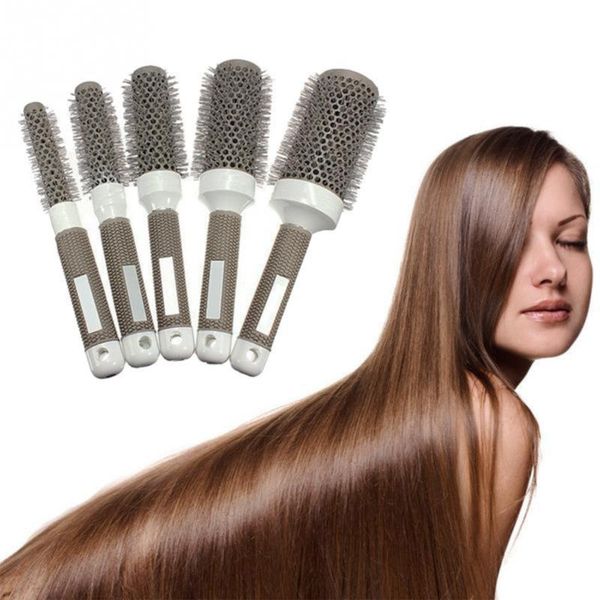 eramic ion hair brush nano thermal high temperature resistant round barrel comb salon hairdressing drying curling tool brushes, Silver
eramic ion hair brush nano thermal high temperature resistant round barrel comb salon hairdressing drying curling tool brushes, Silver