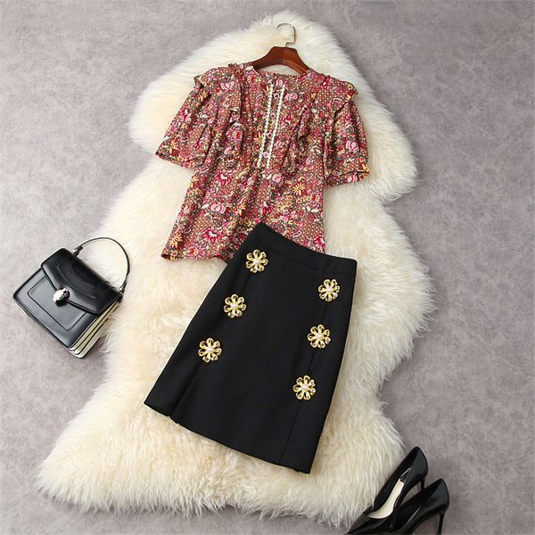 two piece dress summer mode 2 piece outfits elegant short sleeve print vintage + flower buttons skirt twinset office suit d7kq, White
two piece dress summer mode 2 piece outfits elegant short sleeve print vintage + flower buttons skirt twinset office suit d7kq, White