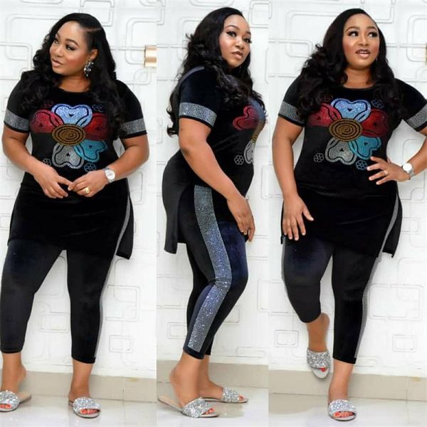 women's two piece pants gold velvet tracksuit women set summer autumn clothes african fashion drilling hem split + suits outfits, White
women's two piece pants gold velvet tracksuit women set summer autumn clothes african fashion drilling hem split + suits outfits, White