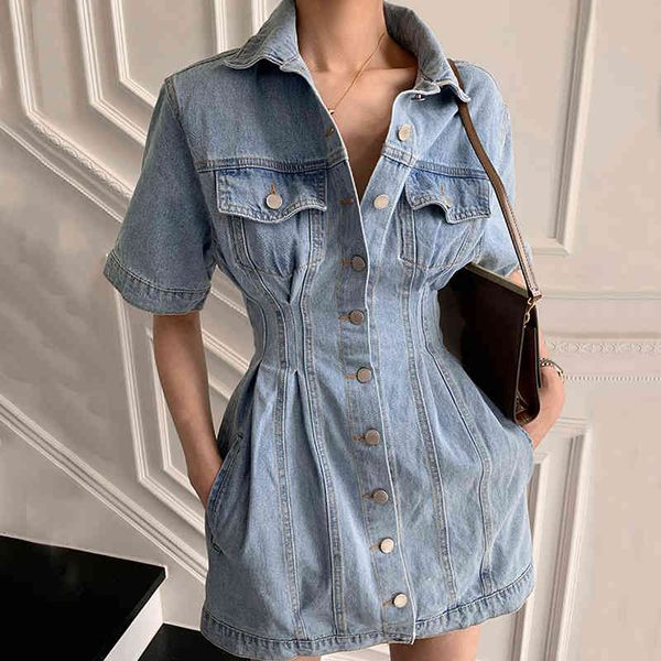 elegant temperament gentle summer vintage lapel pleated short-sleeved washed blue denim mini dress casual16f1324 210510, Black;gray
elegant temperament gentle summer vintage lapel pleated short-sleeved washed blue denim mini dress casual16f1324 210510, Black;gray