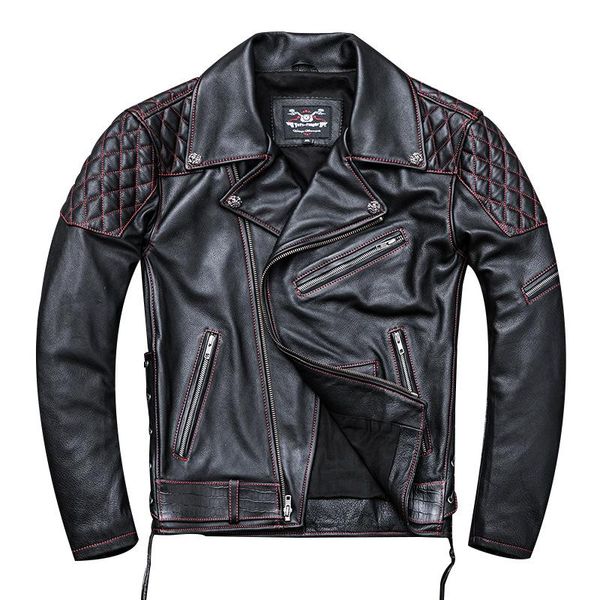 men's leather & faux lhfff 100% genuine clothing jacket heavy motorcycle suit first layer cowhide mens short lapel, Black
men's leather & faux lhfff 100% genuine clothing jacket heavy motorcycle suit first layer cowhide mens short lapel, Black