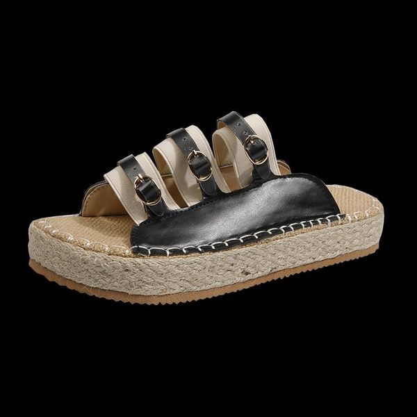 slippers summer simple women's solid color all-match thick-soled open-toe upper buckle design sweet outer wear, Black
slippers summer simple women's solid color all-match thick-soled open-toe upper buckle design sweet outer wear, Black