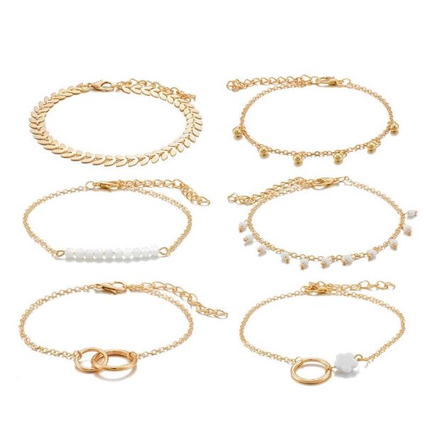 link, chain bohemian gemstone beads bracelet alloy chians leaf pendant bracelets 6-piece set women accessories adjustable jewelry gift, Black
link, chain bohemian gemstone beads bracelet alloy chians leaf pendant bracelets 6-piece set women accessories adjustable jewelry gift, Black