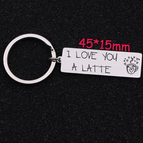 keychains hand stamped i love you a latte keychain for lover key fobs gift fashion jewelry tag charm holder's ring, Silver
keychains hand stamped i love you a latte keychain for lover key fobs gift fashion jewelry tag charm holder's ring, Silver