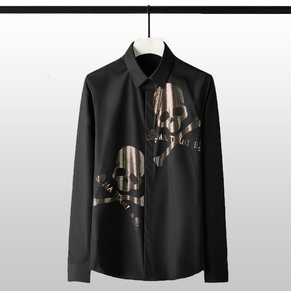 tee shirt shirt cotton solid color luxury two skull diamond long sleeve mens plus size 4xl slim fit male shirts, White;black
tee shirt shirt cotton solid color luxury two skull diamond long sleeve mens plus size 4xl slim fit male shirts, White;black