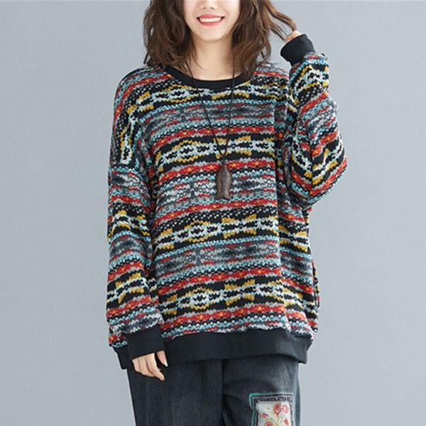 women's sweaters oversized women casual 2021 autumn winter vintage print o-neck loose comfortable female knittd pullover s2202, White;black
women's sweaters oversized women casual 2021 autumn winter vintage print o-neck loose comfortable female knittd pullover s2202, White;black