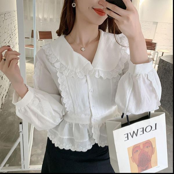 vintage peter women shirts pan collar lace woman shirt long sleeve slim waist autumn female girls blouses, White
vintage peter women shirts pan collar lace woman shirt long sleeve slim waist autumn female girls blouses, White