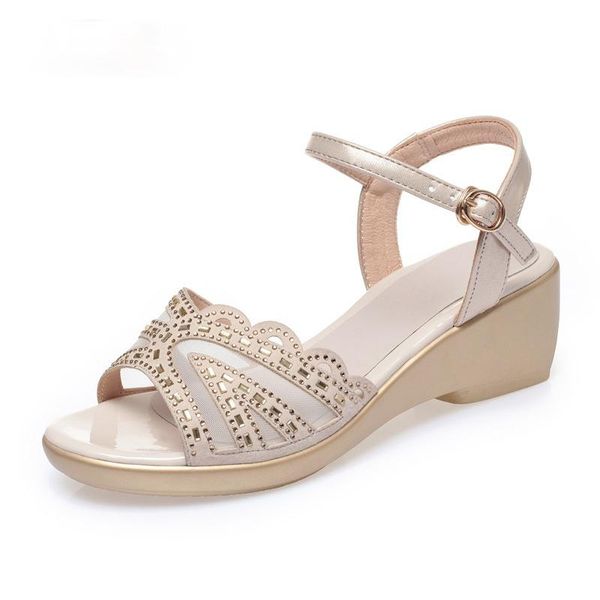 sandals women's big size summer wedges roman water drill pure color casual mother ladies, Black
sandals women's big size summer wedges roman water drill pure color casual mother ladies, Black
