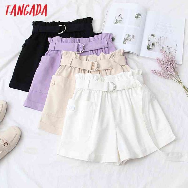 summer women solid shorts with belt vintage high elastic waist female basic short pants 5n11 210416, White;black
summer women solid shorts with belt vintage high elastic waist female basic short pants 5n11 210416, White;black