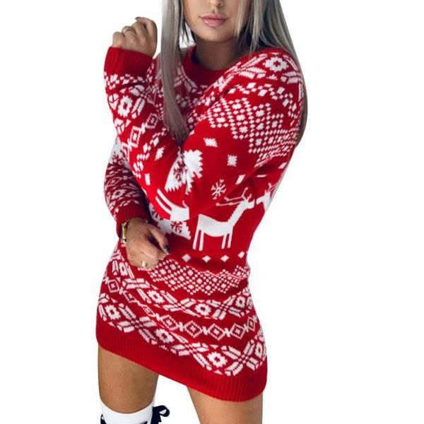 woman knitted dress christmas long sleeve round neck fall winter warm sweater dresses xmas clothes casual, Black;gray
woman knitted dress christmas long sleeve round neck fall winter warm sweater dresses xmas clothes casual, Black;gray