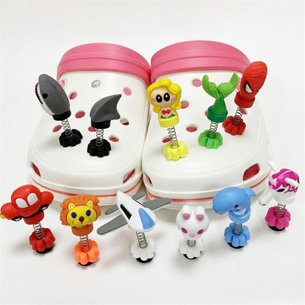 10pcs/bag novelty 3d garden shoe decorations cartoon animals style clog charm with stainless steel spring jibbitz, White;pink
10pcs/bag novelty 3d garden shoe decorations cartoon animals style clog charm with stainless steel spring jibbitz, White;pink