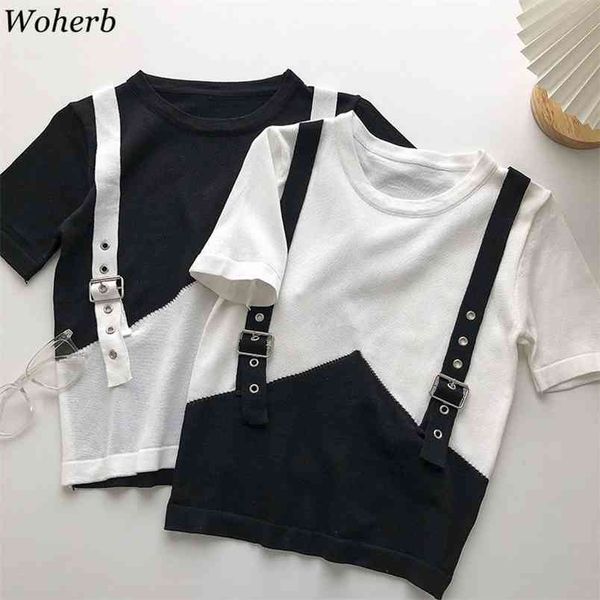 knit shirt for women's summer korean patchwork fake two-piece tshirt slim contrast color pullover tees fashion 210519, White
knit shirt for women's summer korean patchwork fake two-piece tshirt slim contrast color pullover tees fashion 210519, White
