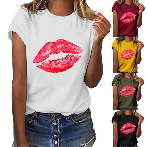women's t-shirt shirt round neck short sleeve lips printed tees punk cotton summer tee femme tshirt, White
women's t-shirt shirt round neck short sleeve lips printed tees punk cotton summer tee femme tshirt, White