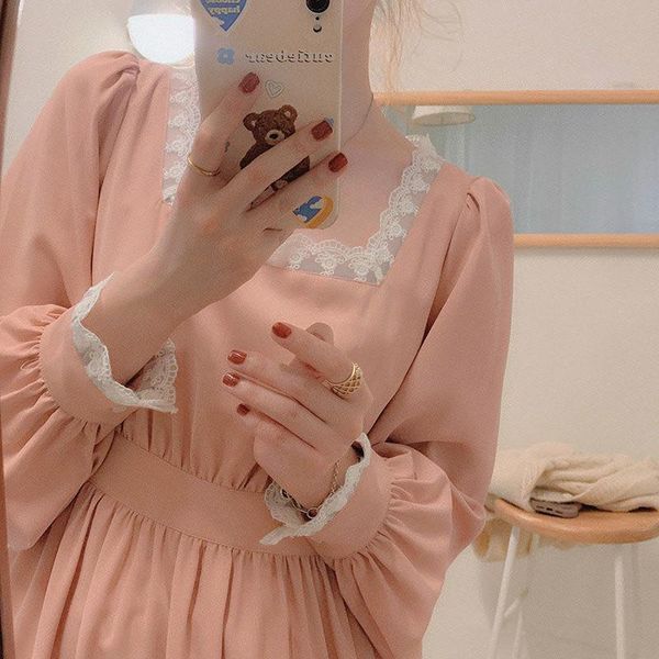 casual dresses pink sweet dress women elegant lace patchwork fairy female puff sleeve japanese kawaii party midi korean, Black;gray
casual dresses pink sweet dress women elegant lace patchwork fairy female puff sleeve japanese kawaii party midi korean, Black;gray