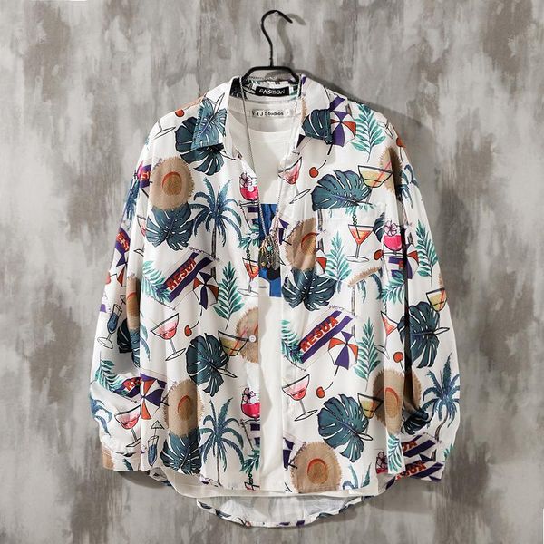 men's casual shirts 2021 fashion retro long-sleeved shirt male design sense of wild flower, White;black
men's casual shirts 2021 fashion retro long-sleeved shirt male design sense of wild flower, White;black