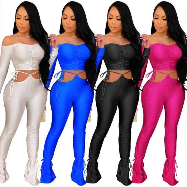 elegant 2 two piece set womens tracksuits tracksuit outfits off shoulder bandage crop stacked flare trouser sweat matching, Gray
elegant 2 two piece set womens tracksuits tracksuit outfits off shoulder bandage crop stacked flare trouser sweat matching, Gray