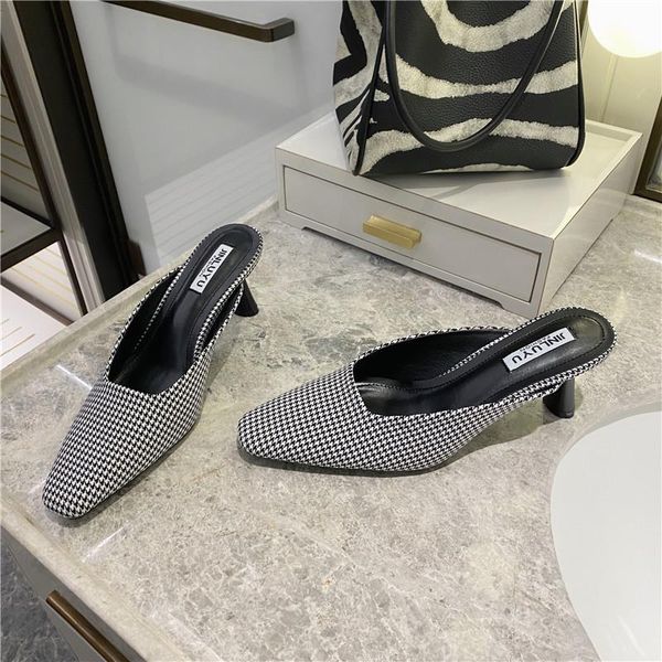 simple plaid mules shoes women heel slippers pointed toe spring slip on slides fashion chic style plain designer loafers brand dress, Black
simple plaid mules shoes women heel slippers pointed toe spring slip on slides fashion chic style plain designer loafers brand dress, Black