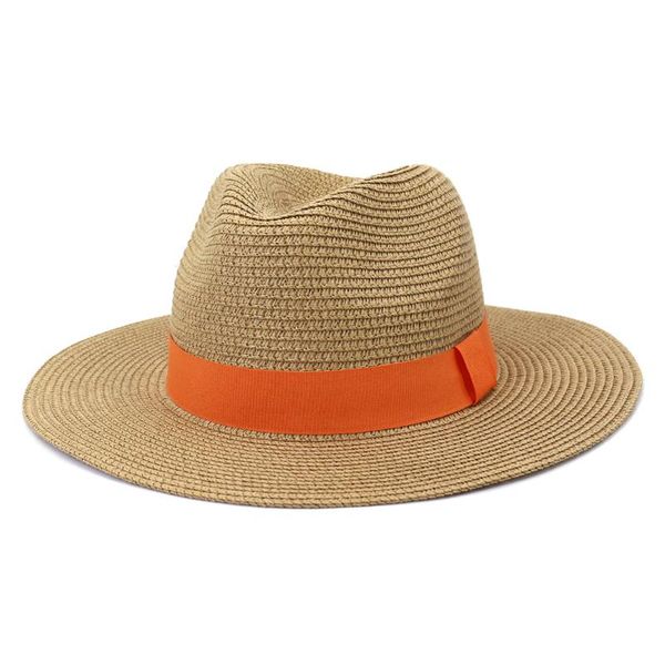 wide brim hats 2021 women men british classic jazz panama straw besch summer outdoor solid hat caps, Blue;gray
wide brim hats 2021 women men british classic jazz panama straw besch summer outdoor solid hat caps, Blue;gray