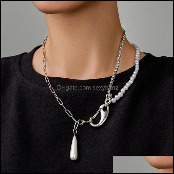 pendant necklaces double-layer pearl stitching necklace hip hop chain clavicle choker for women men jewelry & pendants colar drop delivery 2, Silver
pendant necklaces double-layer pearl stitching necklace hip hop chain clavicle choker for women men jewelry & pendants colar drop delivery 2, Silver