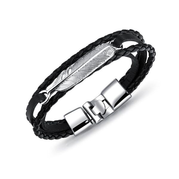 tennis selling black multi-layer hand woven personalized feather leather bracelet, Golden;silver
tennis selling black multi-layer hand woven personalized feather leather bracelet, Golden;silver