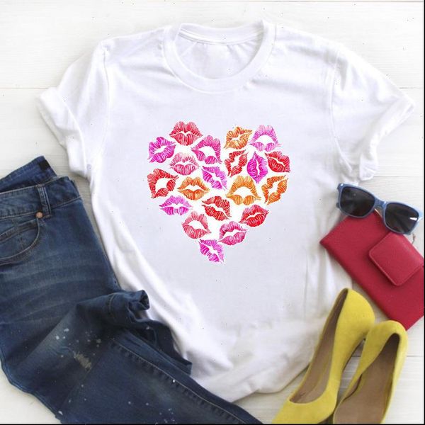 women t shirt cartoon lip love heart short sleeve ladies summer tee female clothes womens graphic, White
women t shirt cartoon lip love heart short sleeve ladies summer tee female clothes womens graphic, White