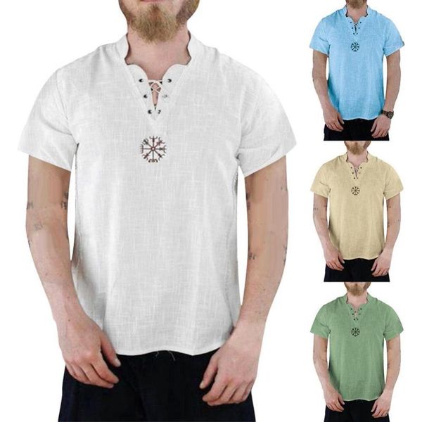 men's casual shirts stylish summer men solid color bandage v neck short sleeve embroidery cotton linen shirt, White;black
men's casual shirts stylish summer men solid color bandage v neck short sleeve embroidery cotton linen shirt, White;black
