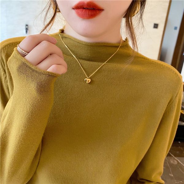 half high collar bottoming pullover for women 2021 spring and autumn new casual inner wear sweater thin loose knitted sweater, White
half high collar bottoming pullover for women 2021 spring and autumn new casual inner wear sweater thin loose knitted sweater, White