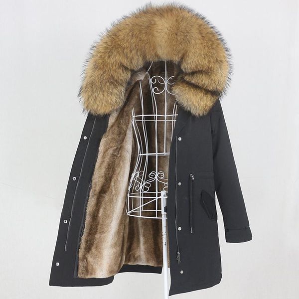 women's fur & faux 2021 long waterproof parka real coat winter jacket women natural raccoon collar hood outerwear streetwear removable, Black
women's fur & faux 2021 long waterproof parka real coat winter jacket women natural raccoon collar hood outerwear streetwear removable, Black