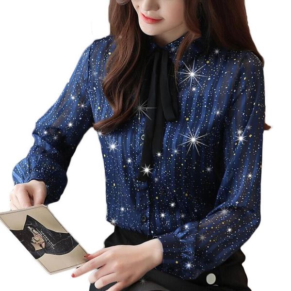 women blouses long sleeve korean print bow chiffon blouse shirts fashion office work plus size camisas mujer women's &, White
women blouses long sleeve korean print bow chiffon blouse shirts fashion office work plus size camisas mujer women's &, White