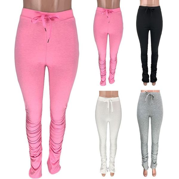 women's pants & capris plus size women solid color drawstring stacked sweatpants ruched sports trousers, Black;white
women's pants & capris plus size women solid color drawstring stacked sweatpants ruched sports trousers, Black;white