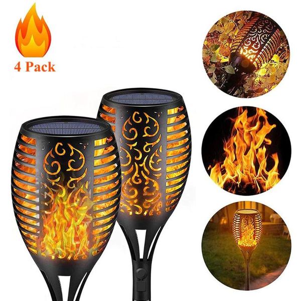 solar lamps landscape lights torch light flickering spot lamp home garden lawn 96led waterproof durable