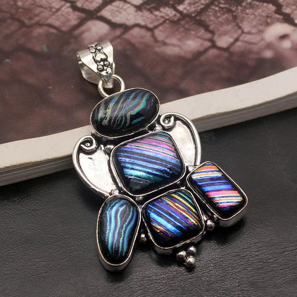 pendants vintage charms dichroic glass 925 sterling silver necklaces 62mm tf840, Black
pendants vintage charms dichroic glass 925 sterling silver necklaces 62mm tf840, Black