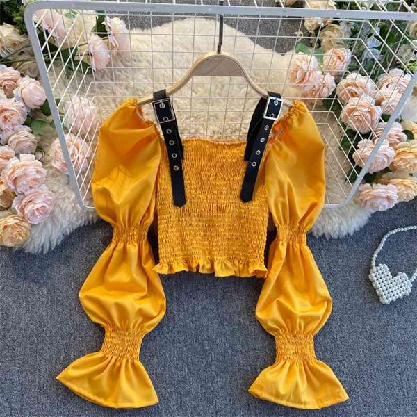 women's long-sleeved blouse lady fashion square neck long sleeve slim short spring shirts clothes q659 210527, White
women's long-sleeved blouse lady fashion square neck long sleeve slim short spring shirts clothes q659 210527, White